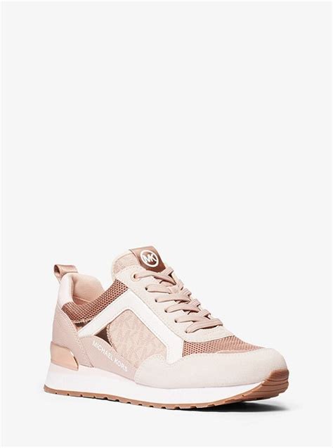 michael kors wilma suede and logo trainer|Michael Kors.